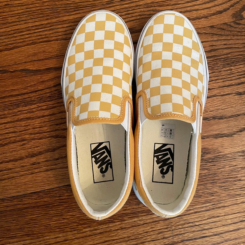 yellow checkerboard vans